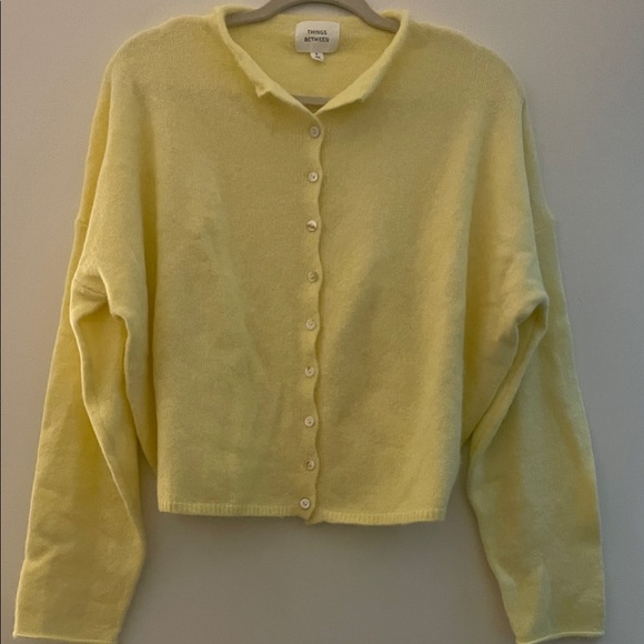 Brand New Things Between Soft Yellow Women's Cardigan - Picture 1 of 1